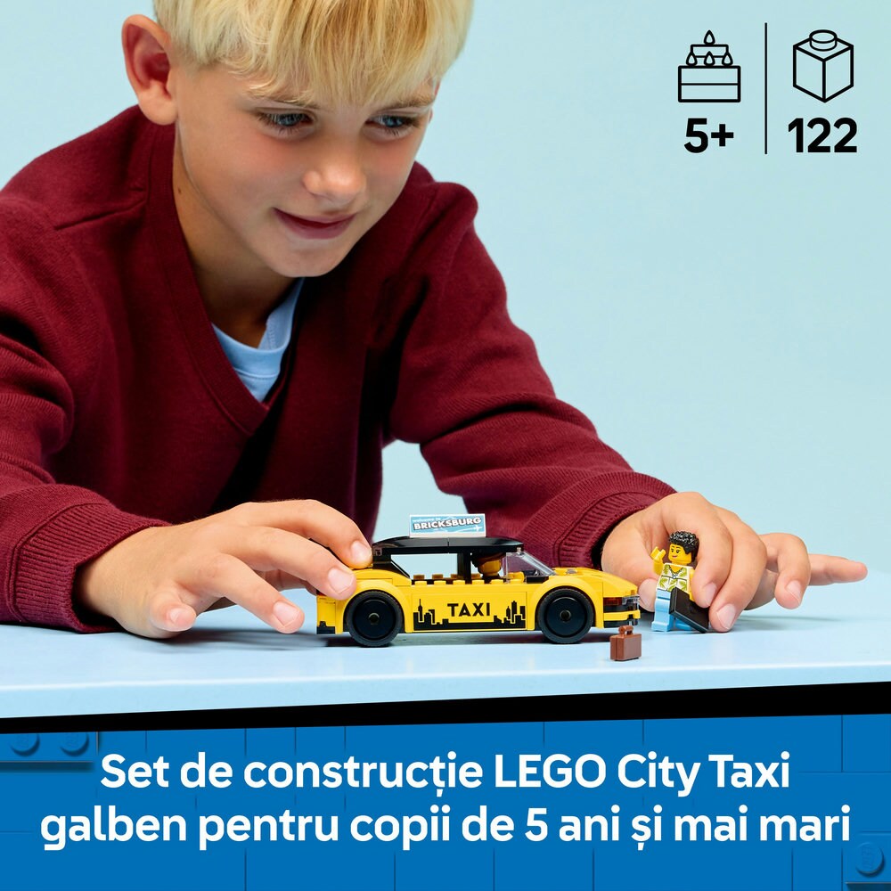 LEGO City: Taxi galben 60487, 5 ani+, 122 piese