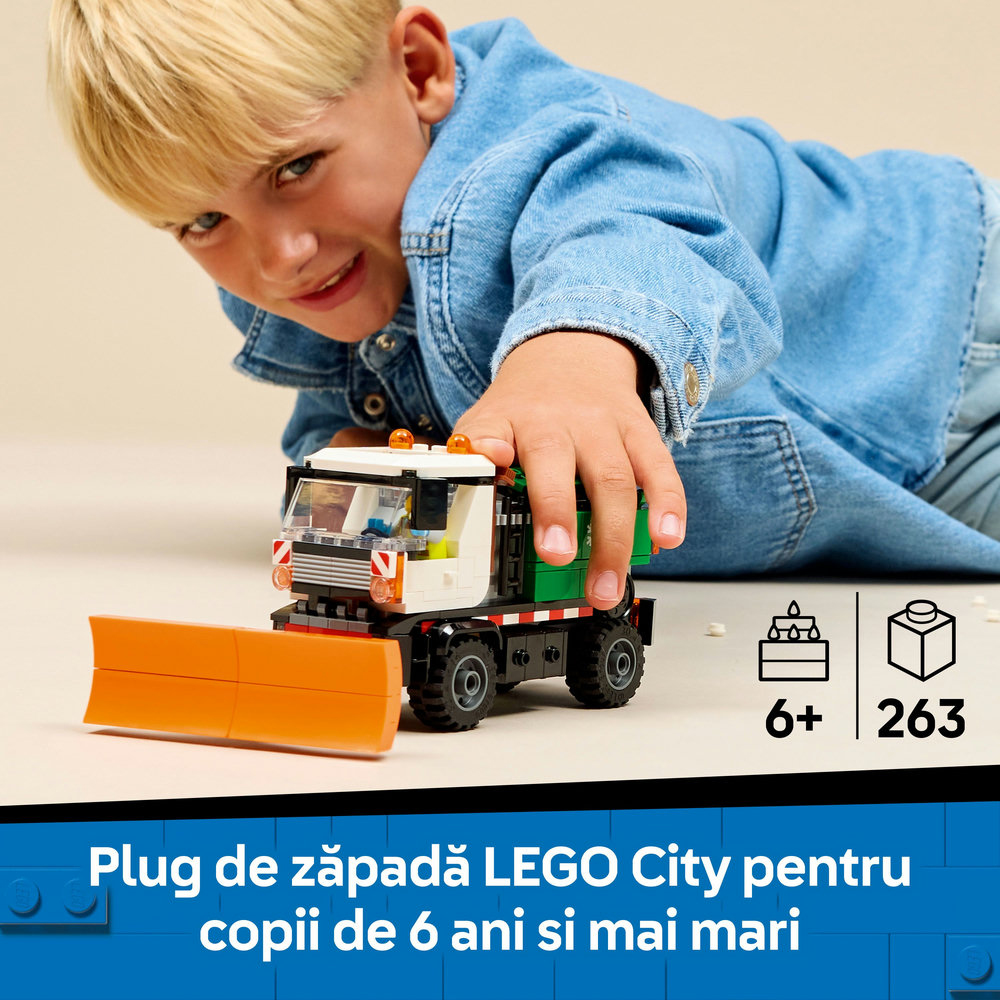 LEGO City: Vehicul cu plug de zapada 60490, 6 ani+, 263 piese