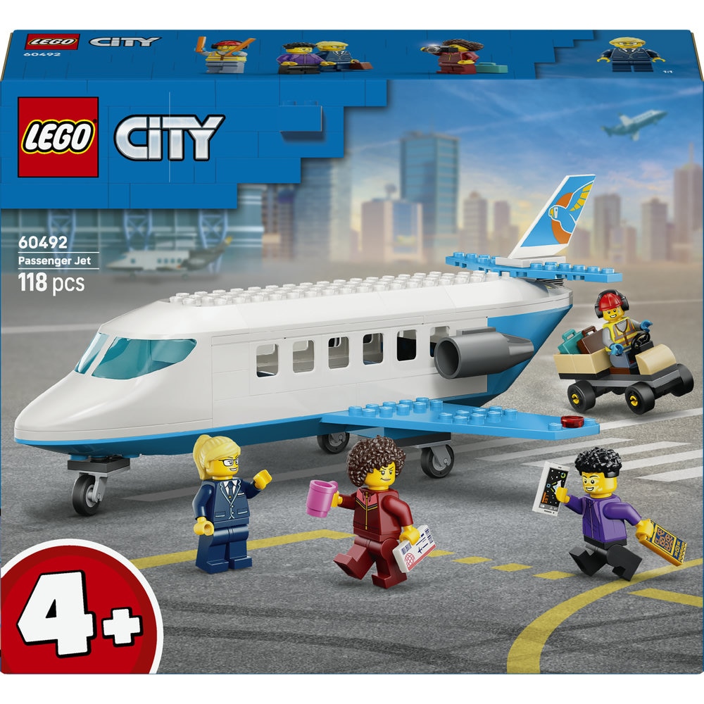 LEGO City: Avion cu reactie pentru pasageri 60492, 4 ani+, 118 piese