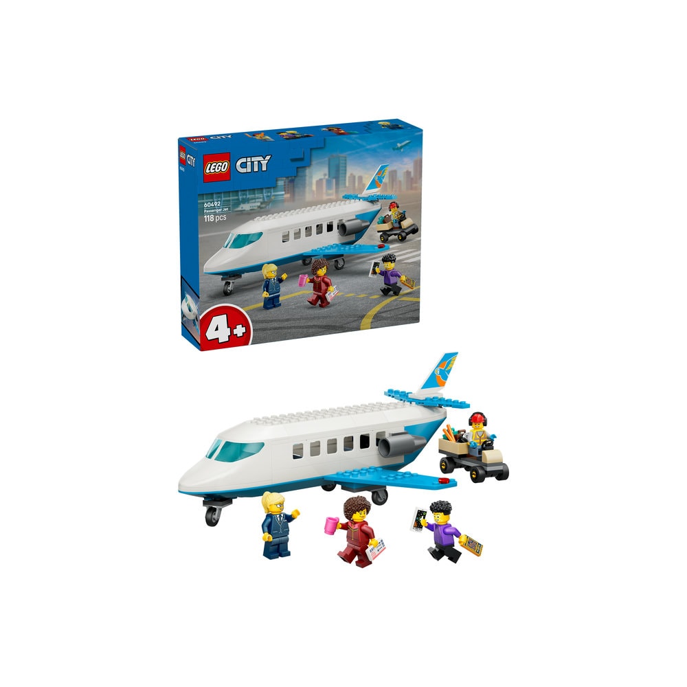 LEGO City: Avion cu reactie pentru pasageri 60492, 4 ani+, 118 piese