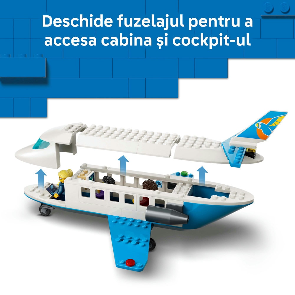 LEGO City: Avion cu reactie pentru pasageri 60492, 4 ani+, 118 piese