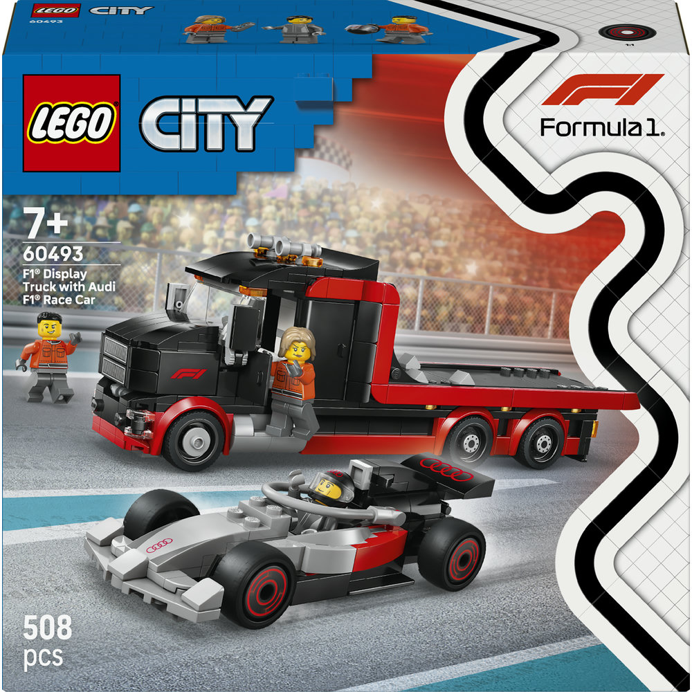 LEGO City: Camion de prezentare F1 cu masina de curse Audi F1 60493, 7 ani+, 508 piese