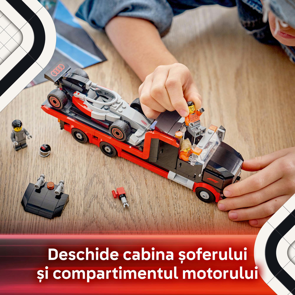 LEGO City: Camion de prezentare F1 cu masina de curse Audi F1 60493, 7 ani+, 508 piese