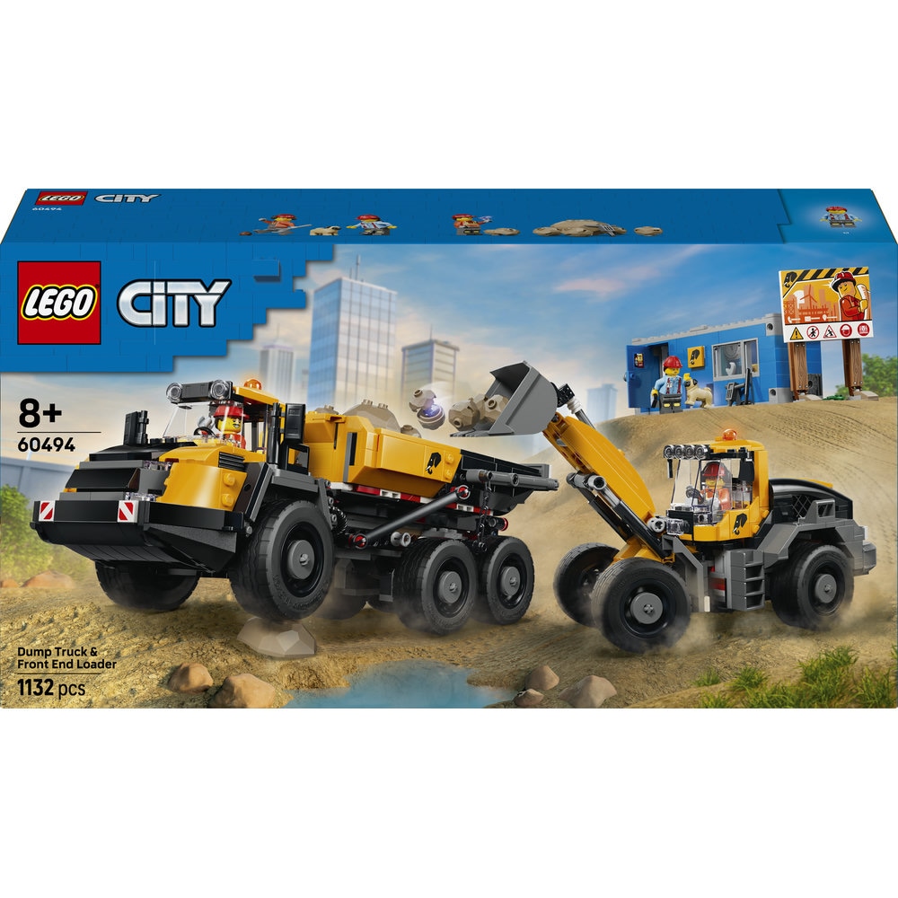 LEGO City:  Camion basculant si incarcator frontal 60494, 8 ani+, 1132 piese