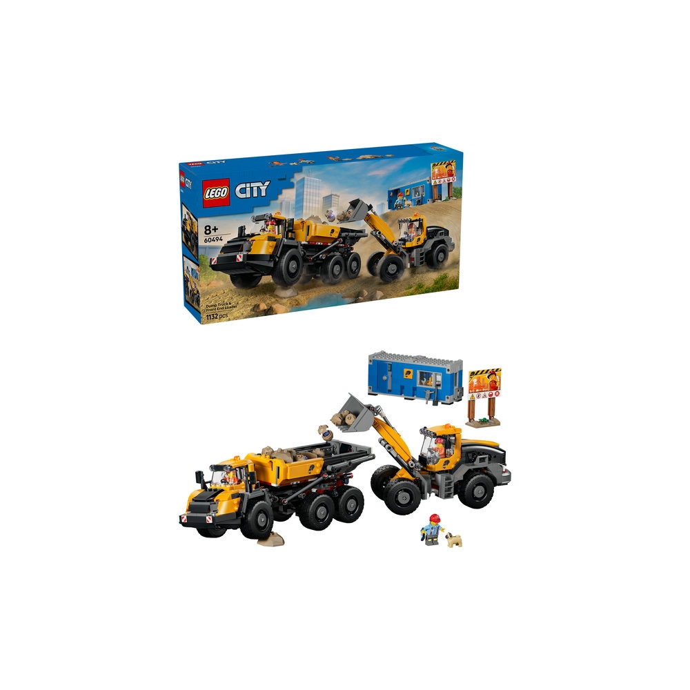 LEGO City:  Camion basculant si incarcator frontal 60494, 8 ani+, 1132 piese