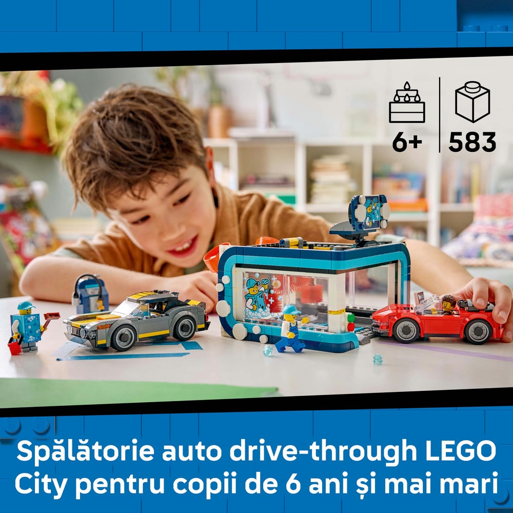 LEGO City: Spalatorie auto drive-thru 60497, 6 ani+, 583 piese