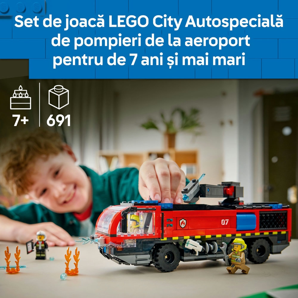 LEGO City: Autospeciala de pompieri la aeroport 60499, 7 ani+, 691 piese