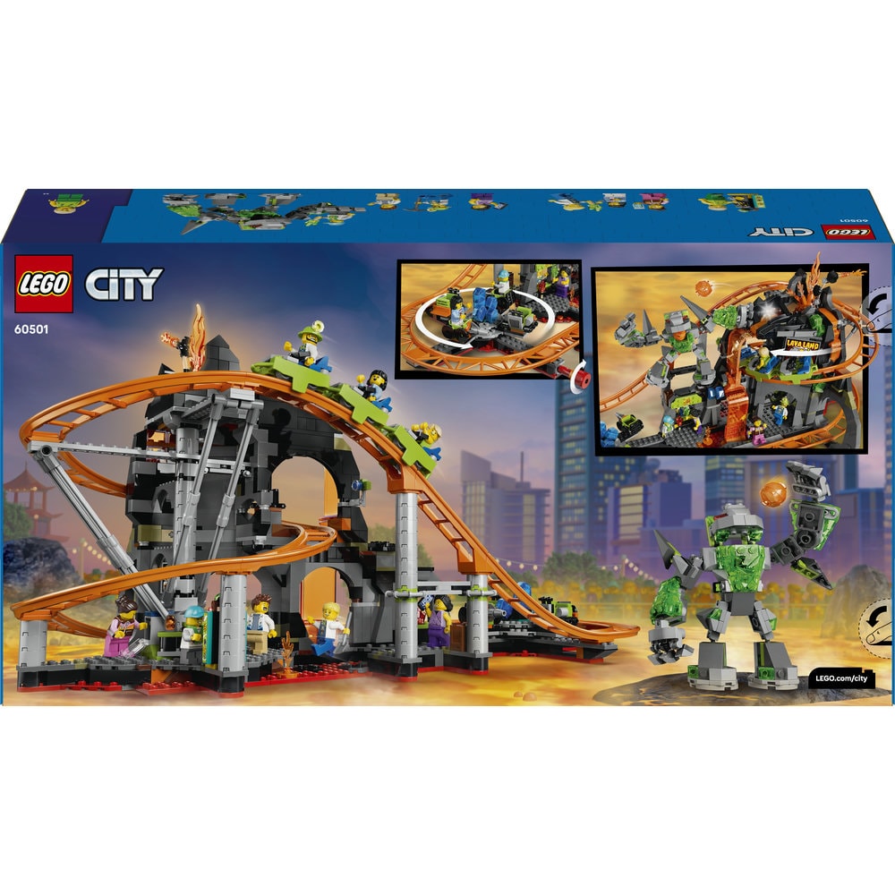 LEGO City: Parc cu roller-coaster Lava Land 60501, 8 ani+, 1165 piese