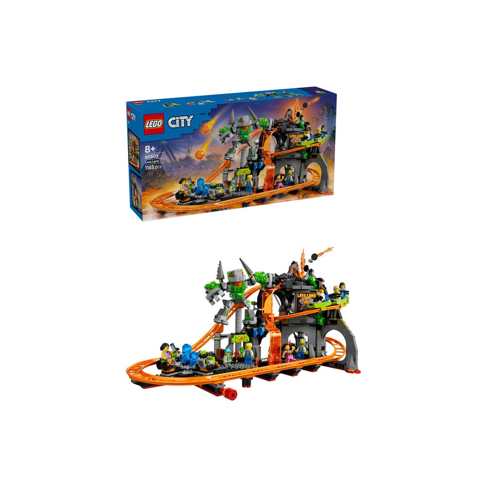 LEGO City: Parc cu roller-coaster Lava Land 60501, 8 ani+, 1165 piese