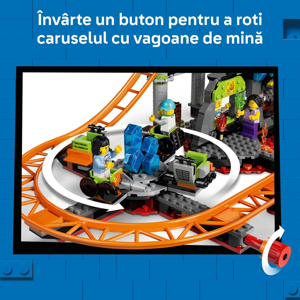 LEGO City: Parc cu roller-coaster Lava Land 60501, 8 ani+, 1165 piese