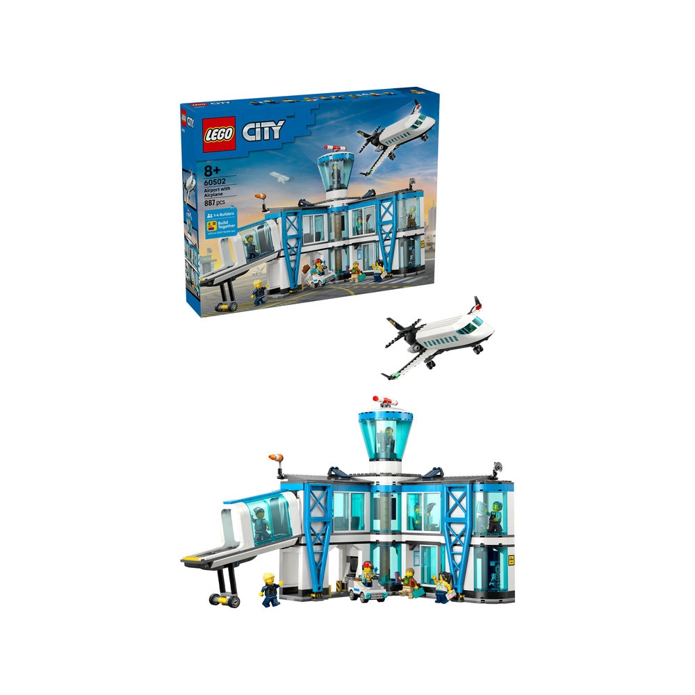 LEGO City: Aeroport cu avion 60502, 8 ani+, 887 piese