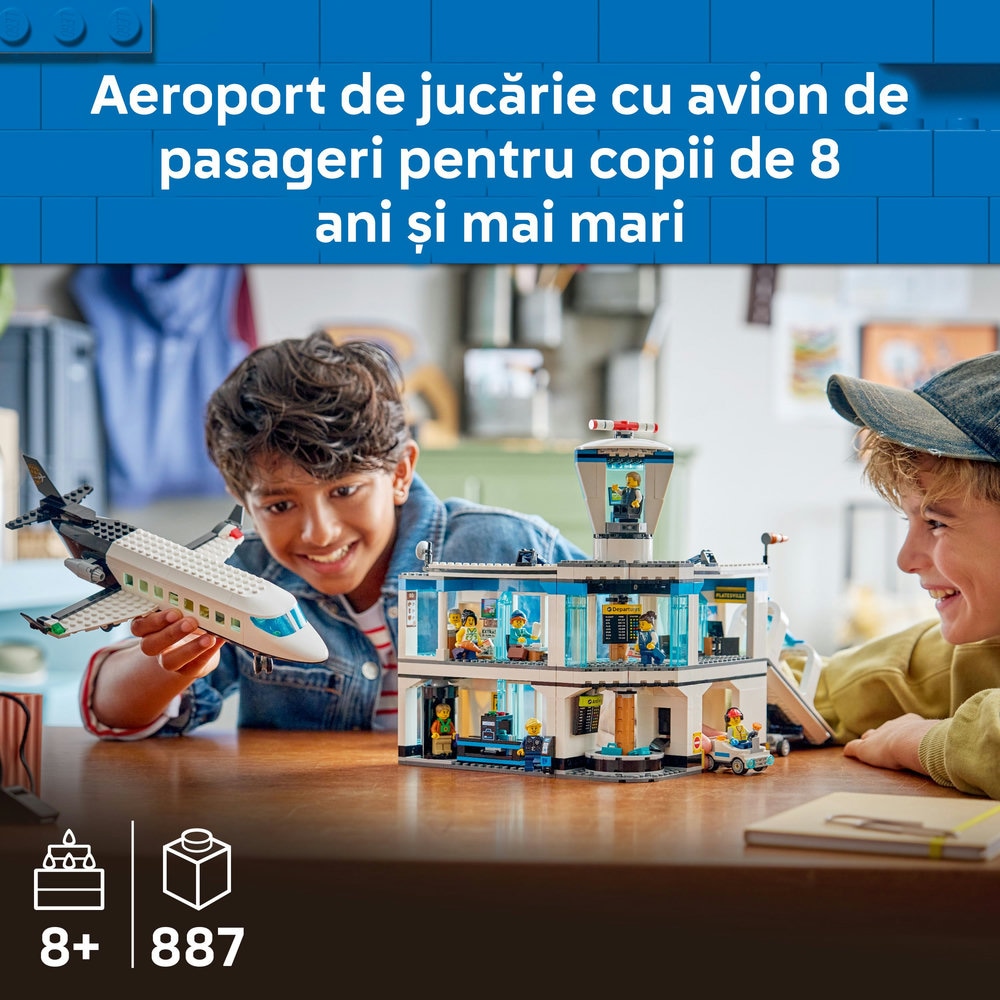 LEGO City: Aeroport cu avion 60502, 8 ani+, 887 piese
