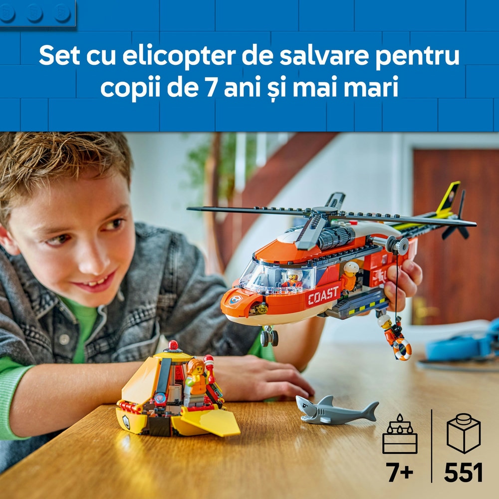 LEGO City: Elicopter al Pazei de Coasta 60503, 7 ani+, 551 piese