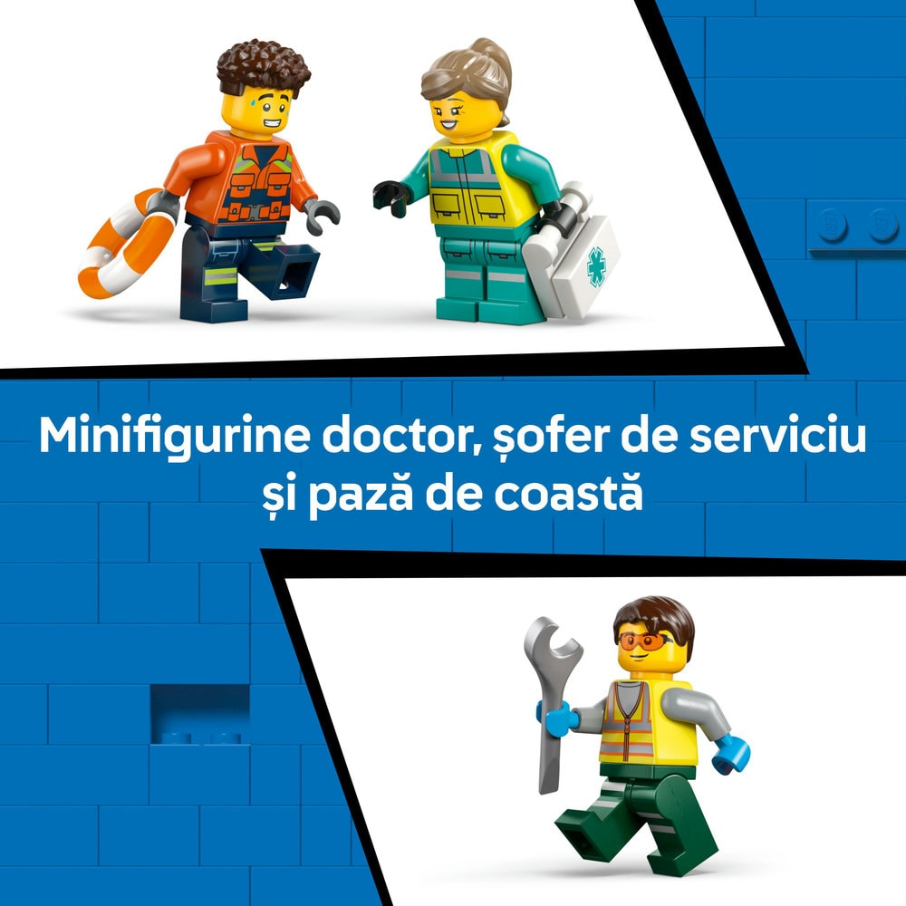 LEGO City: Avion - Autospeciala de service si aeroglisor in versiuni adaptate 60505, 7 ani+, 990 piese