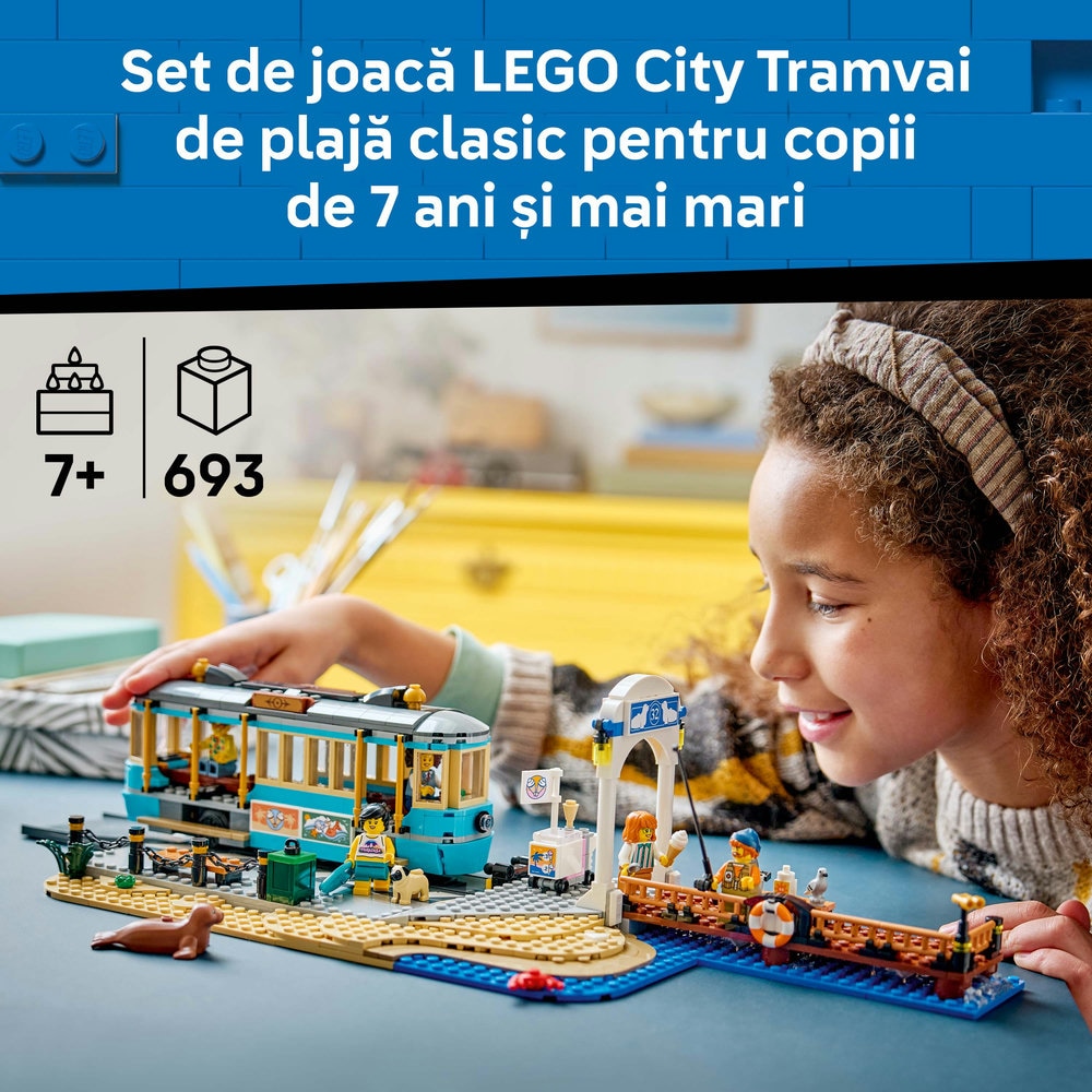 LEGO City: Tramvai de plaja clasic 60506, 7 ani+, 693 piese