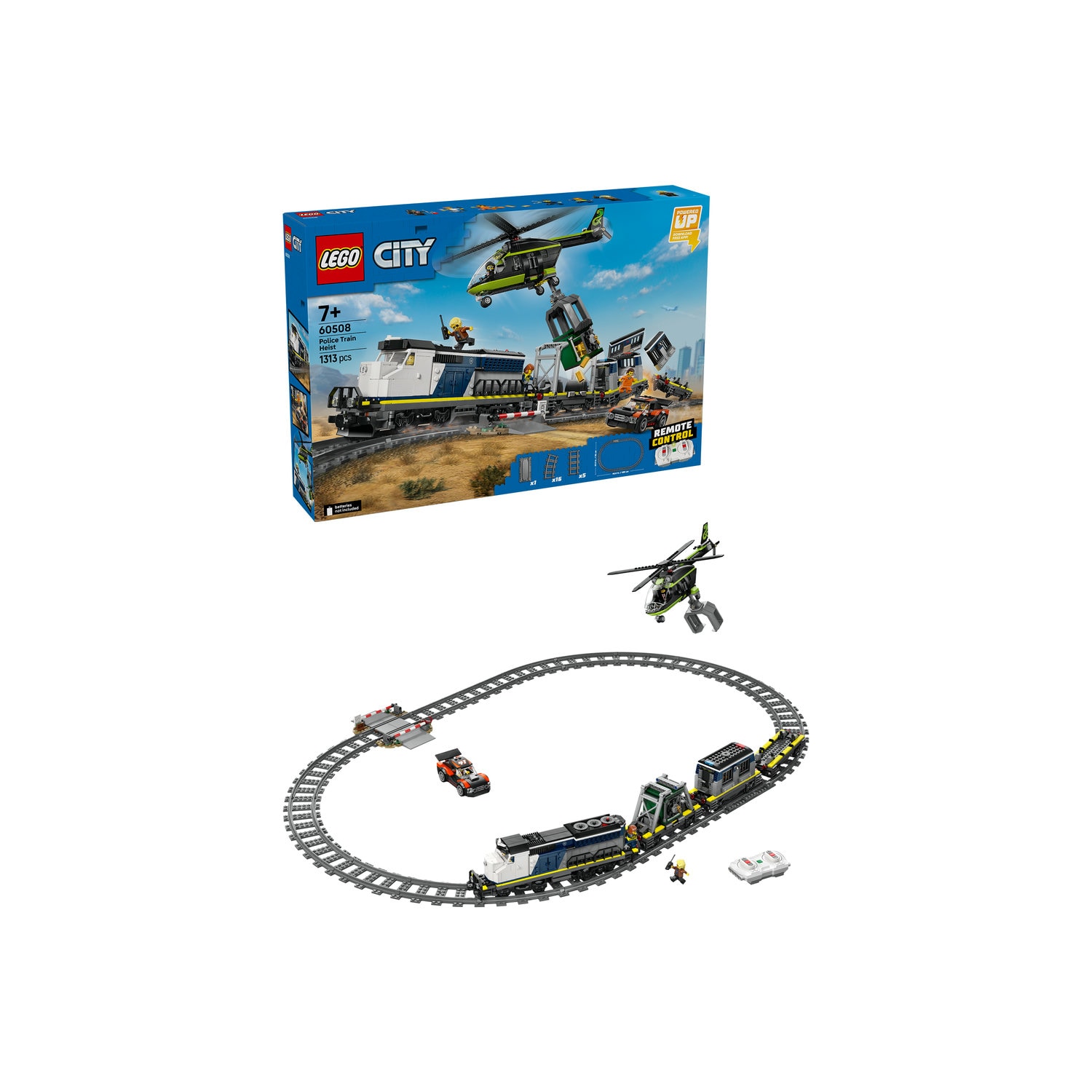 LEGO City: Jaf in trenul politiei 60508, 7 ani+, 1313 piese