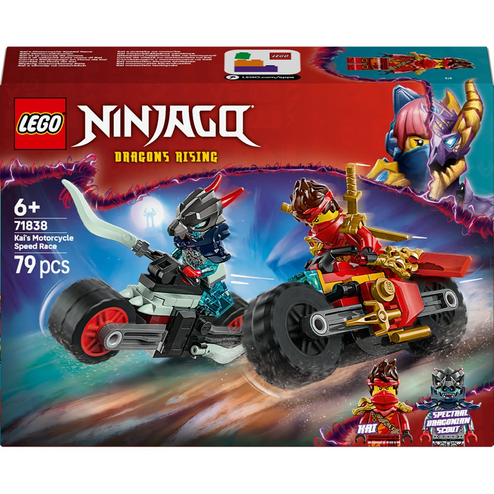 LEGO Ninjago: Cursa de viteza cu motocicleta lui Kai 71838, 6 ani+, 79 piese