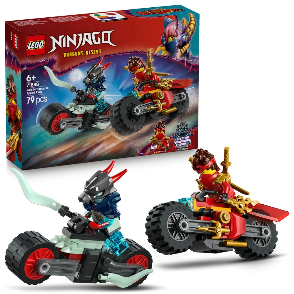 LEGO Ninjago: Cursa de viteza cu motocicleta lui Kai 71838, 6 ani+, 79 piese