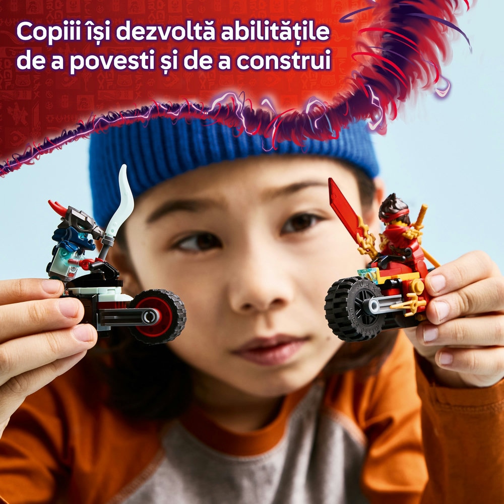 LEGO Ninjago: Cursa de viteza cu motocicleta lui Kai 71838, 6 ani+, 79 piese