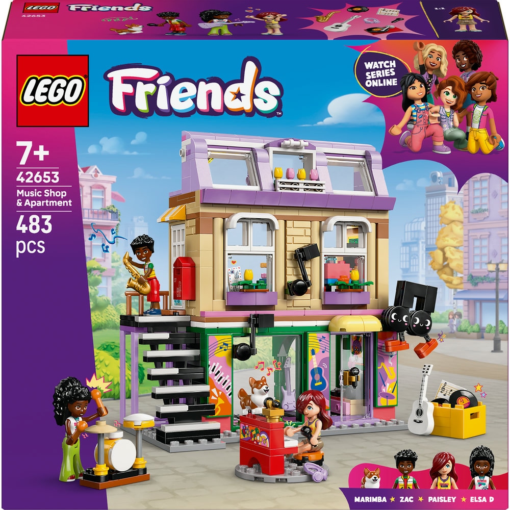 LEGO Friends: Magazin de muzica si apartament 42653, 7 ani+, 483 piese