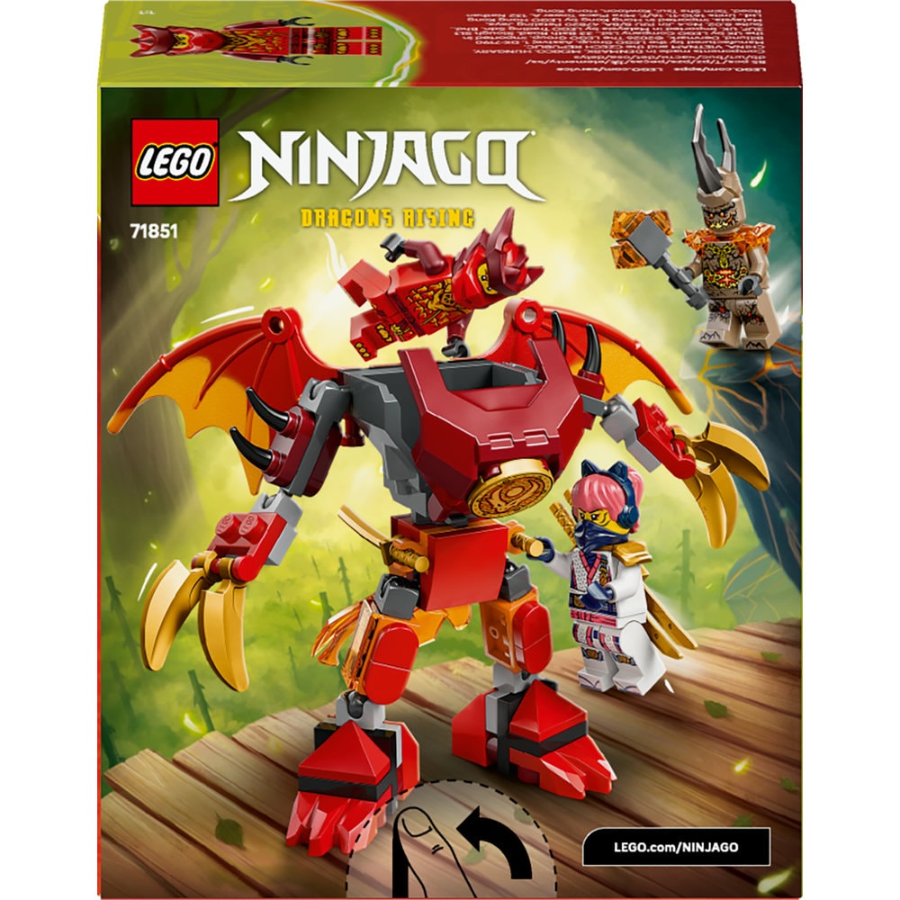 LEGO Ninjago: Pachet de lupta cu robotul dragon al lui Kai 71851, 6 ani+, 85 piese