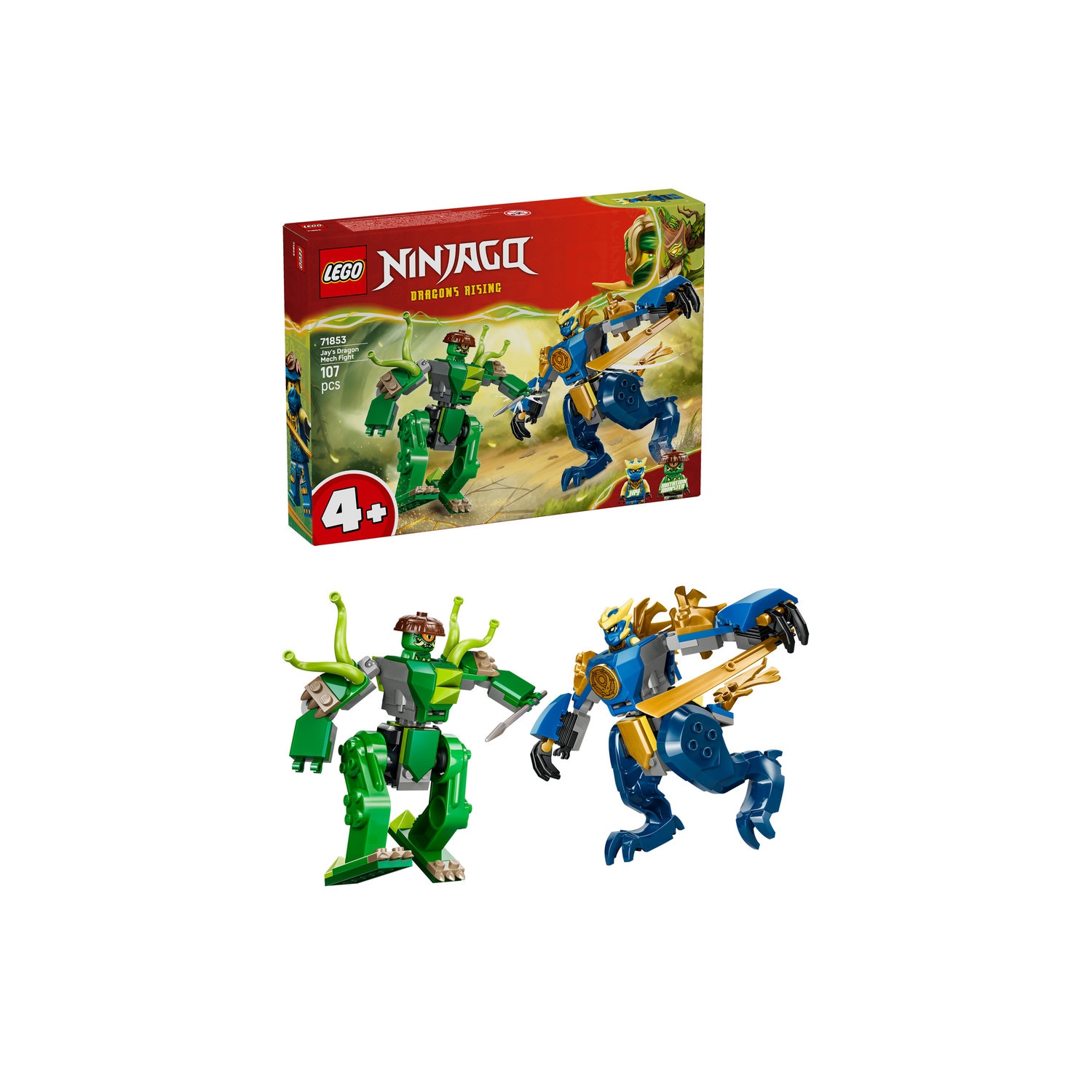 LEGO Ninjago: Robotul dragon al lui Jay in lupta 71853, 4 ani+, 107 piese
