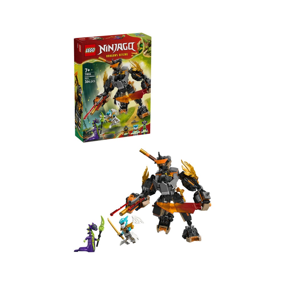 LEGO Ninjago: Robotul de misiune al lui Cole si dragonul Zane 71854, 7 ani+, 364 piese