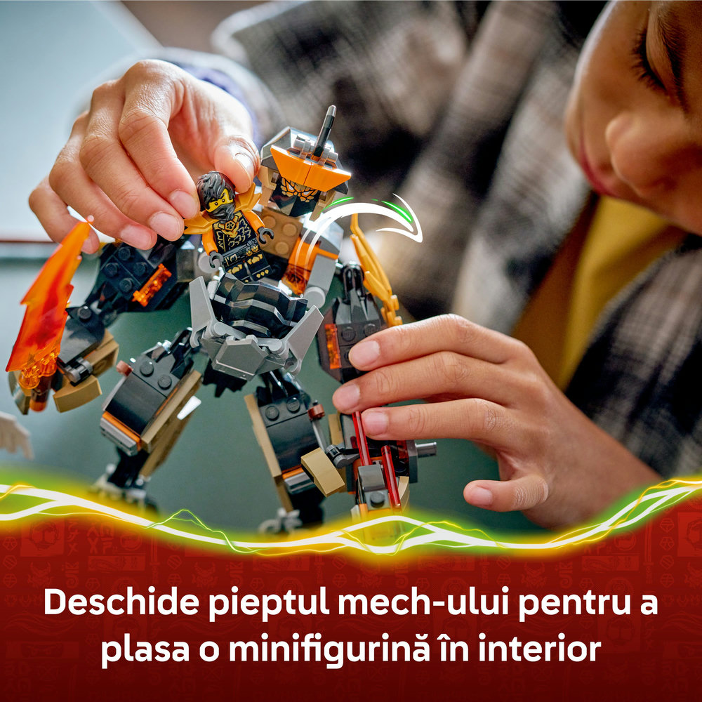 LEGO Ninjago: Robotul de misiune al lui Cole si dragonul Zane 71854, 7 ani+, 364 piese