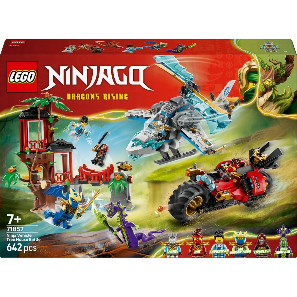 LEGO Ninjago: Lupta la casa din copac cu vehicule ninja 71857, 7 ani+, 642 piese