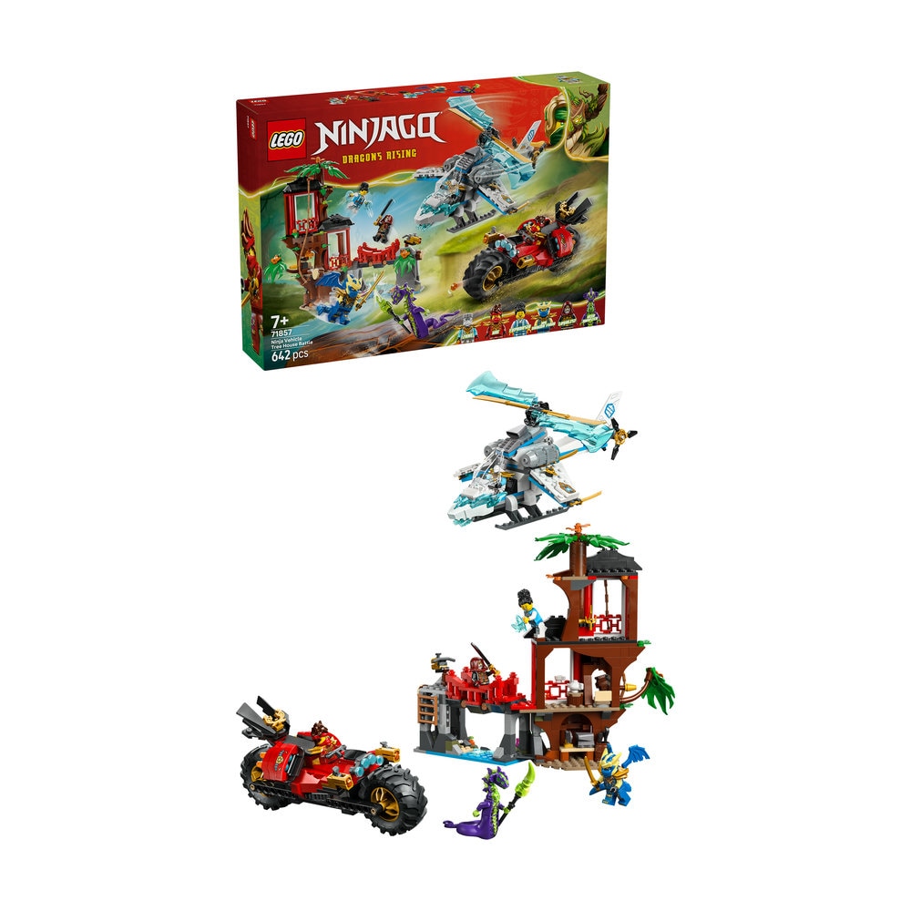 LEGO Ninjago: Lupta la casa din copac cu vehicule ninja 71857, 7 ani+, 642 piese