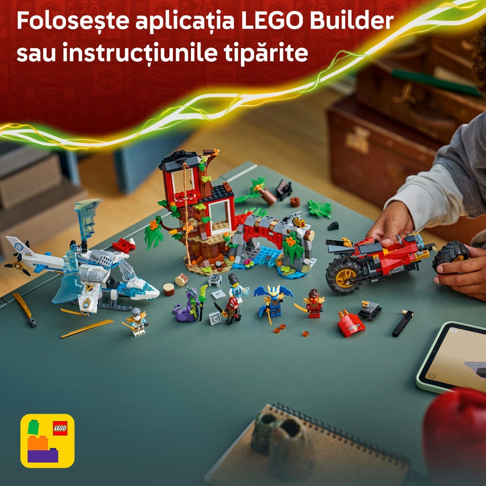 LEGO Ninjago: Lupta la casa din copac cu vehicule ninja 71857, 7 ani+, 642 piese