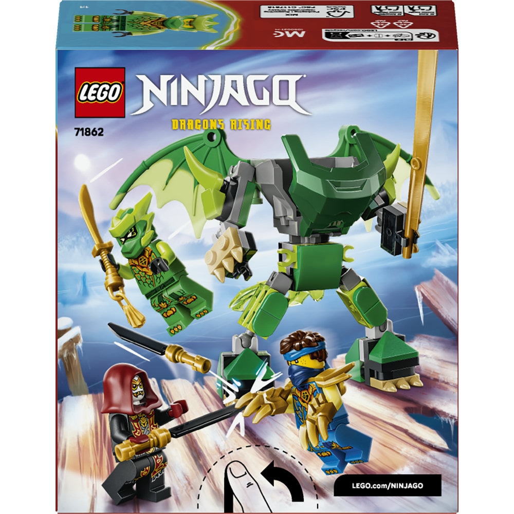 LEGO Ninjago: Pachet de lupta cu robotul dragon al lui Lloyd 71862, 6 ani+, 81 piese