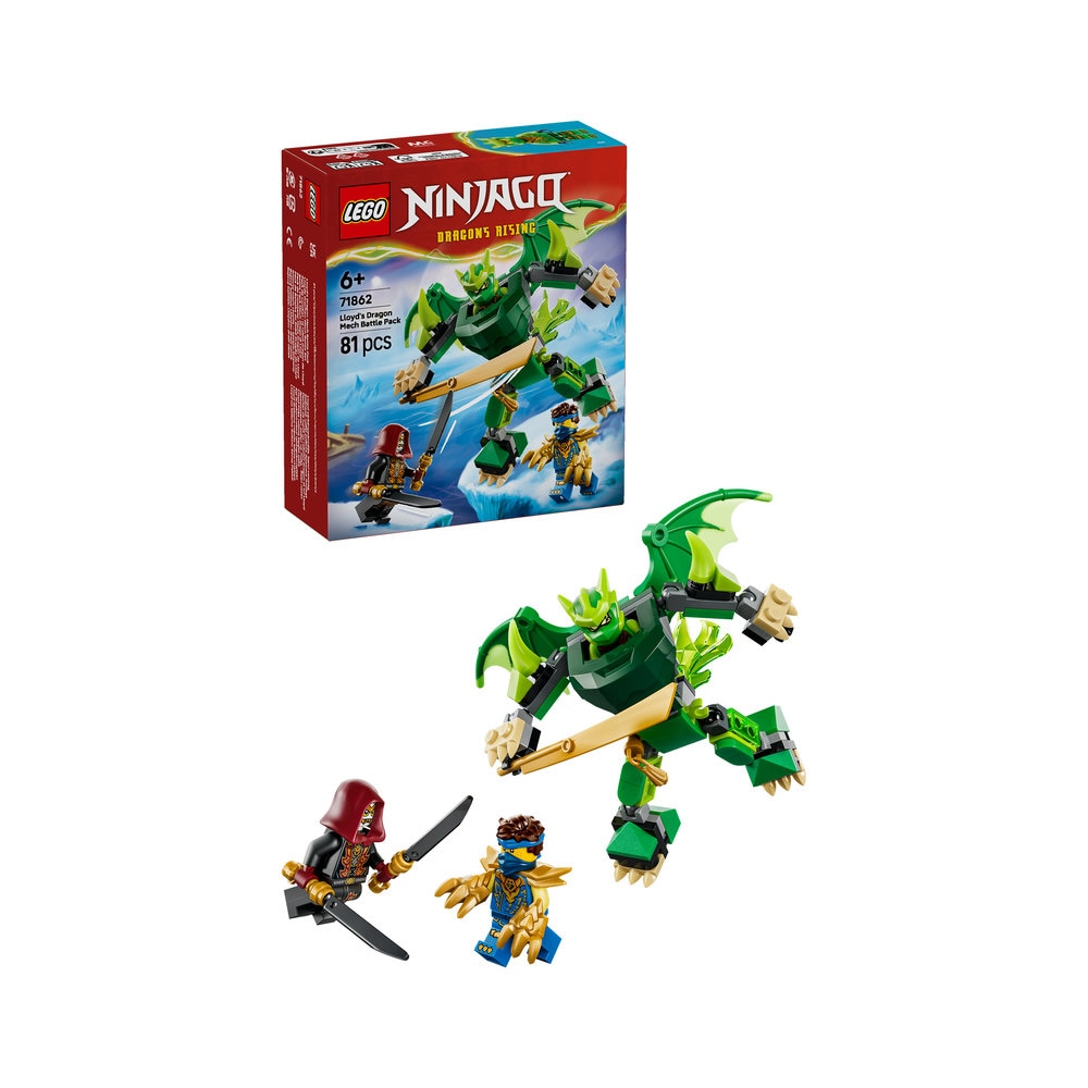 LEGO Ninjago: Pachet de lupta cu robotul dragon al lui Lloyd 71862, 6 ani+, 81 piese