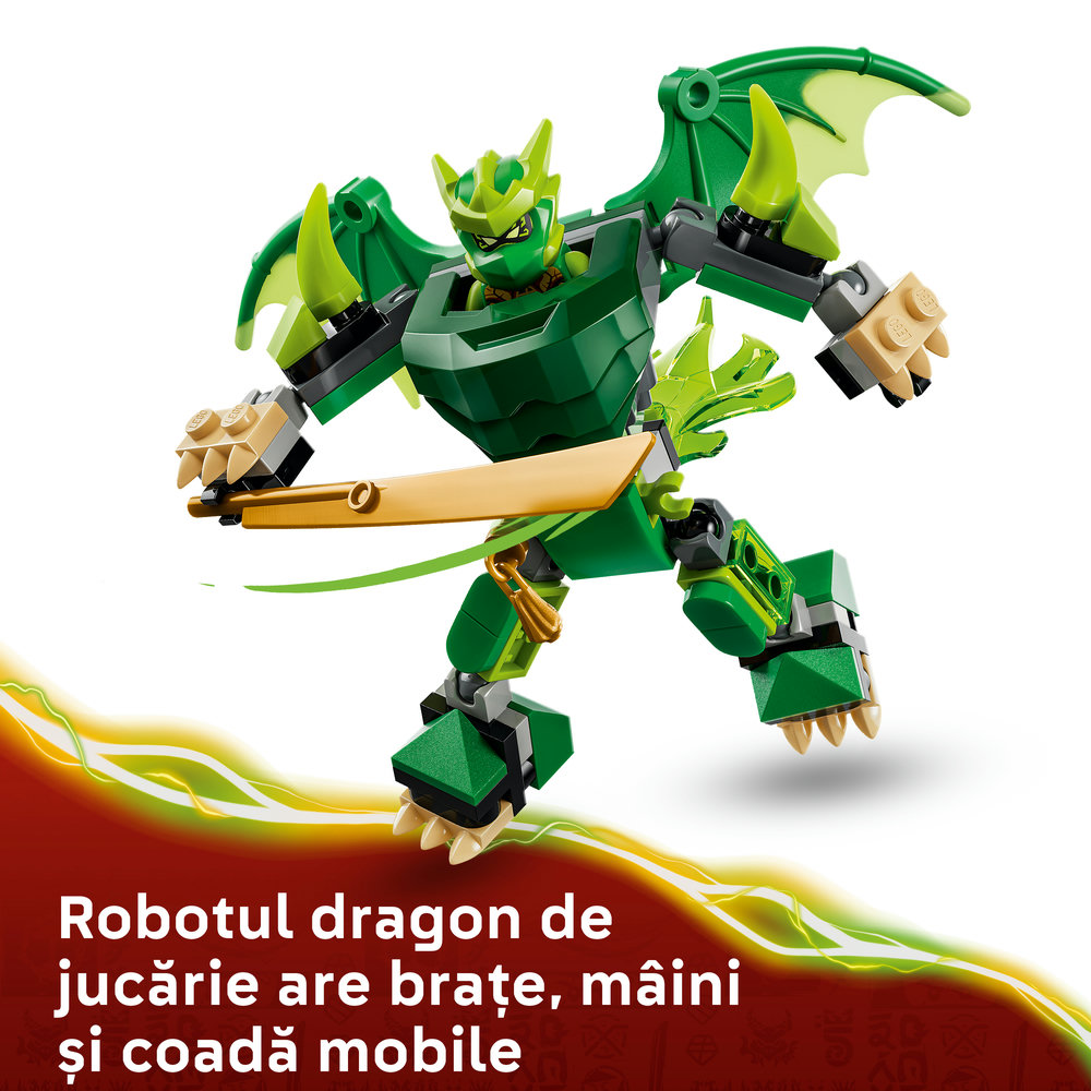 LEGO Ninjago: Pachet de lupta cu robotul dragon al lui Lloyd 71862, 6 ani+, 81 piese
