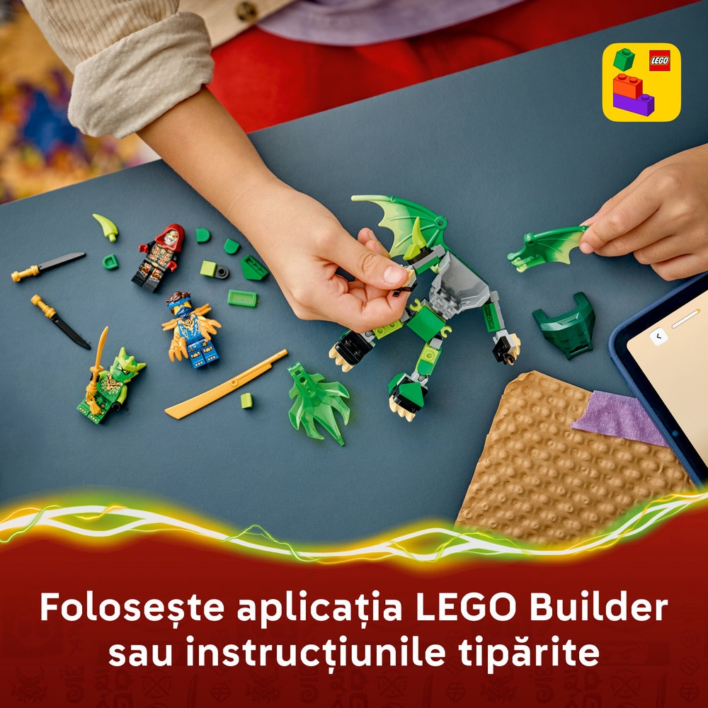 LEGO Ninjago: Pachet de lupta cu robotul dragon al lui Lloyd 71862, 6 ani+, 81 piese