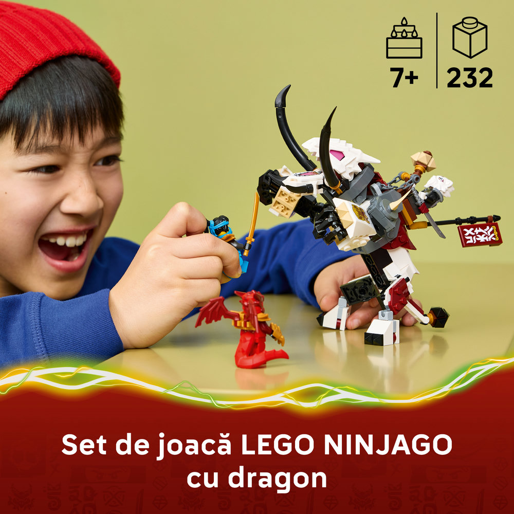 LEGO Ninjago: Zilvar si monstrul dragon Grimtak 71863, 7 ani+, 232 piese