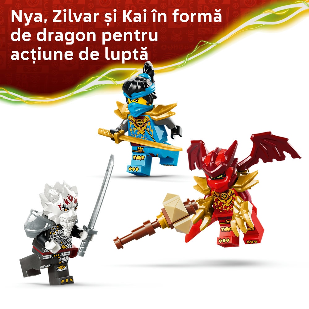 LEGO Ninjago: Zilvar si monstrul dragon Grimtak 71863, 7 ani+, 232 piese