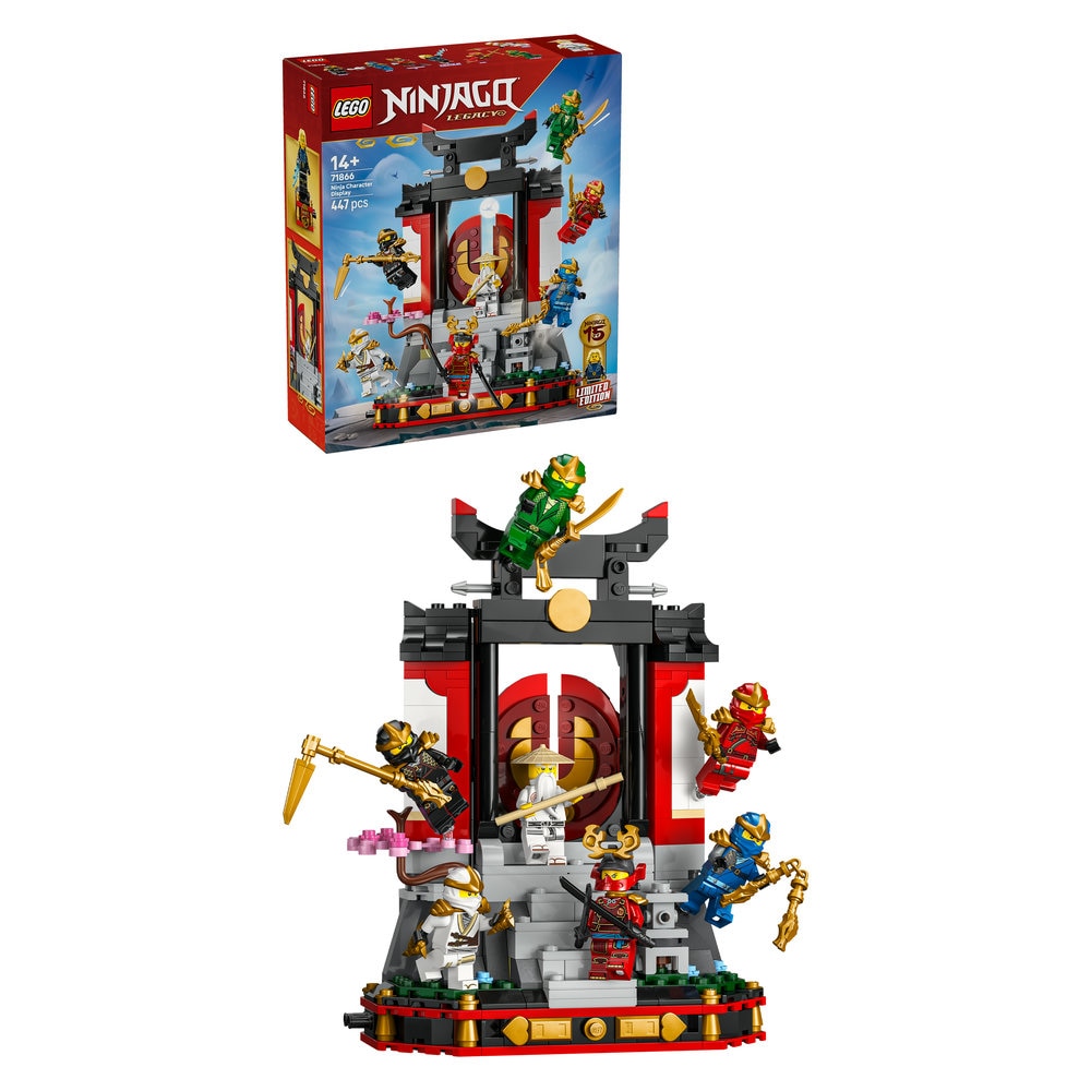 LEGO Ninjago: Model pentru etalare cu personaje ninja la a 15-a aniversare 71866, 14 ani+, 447 piese