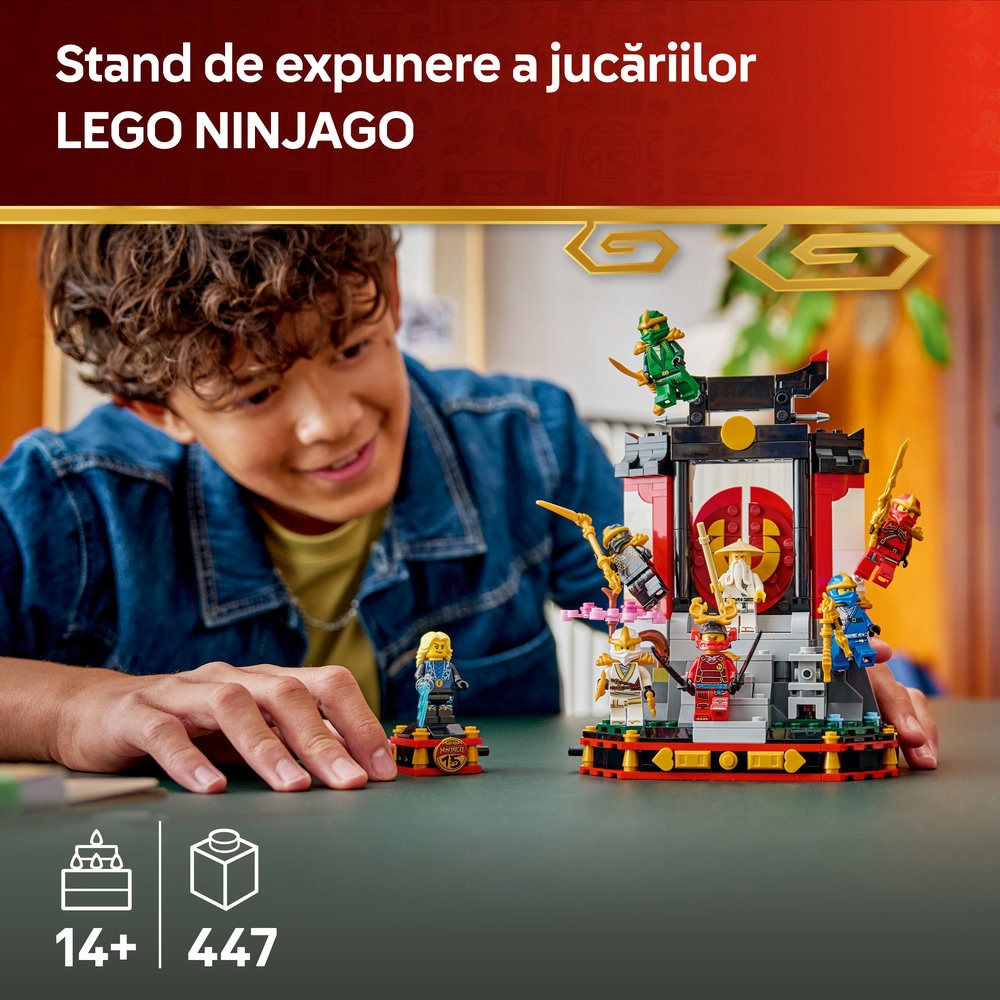 LEGO Ninjago: Model pentru etalare cu personaje ninja la a 15-a aniversare 71866, 14 ani+, 447 piese