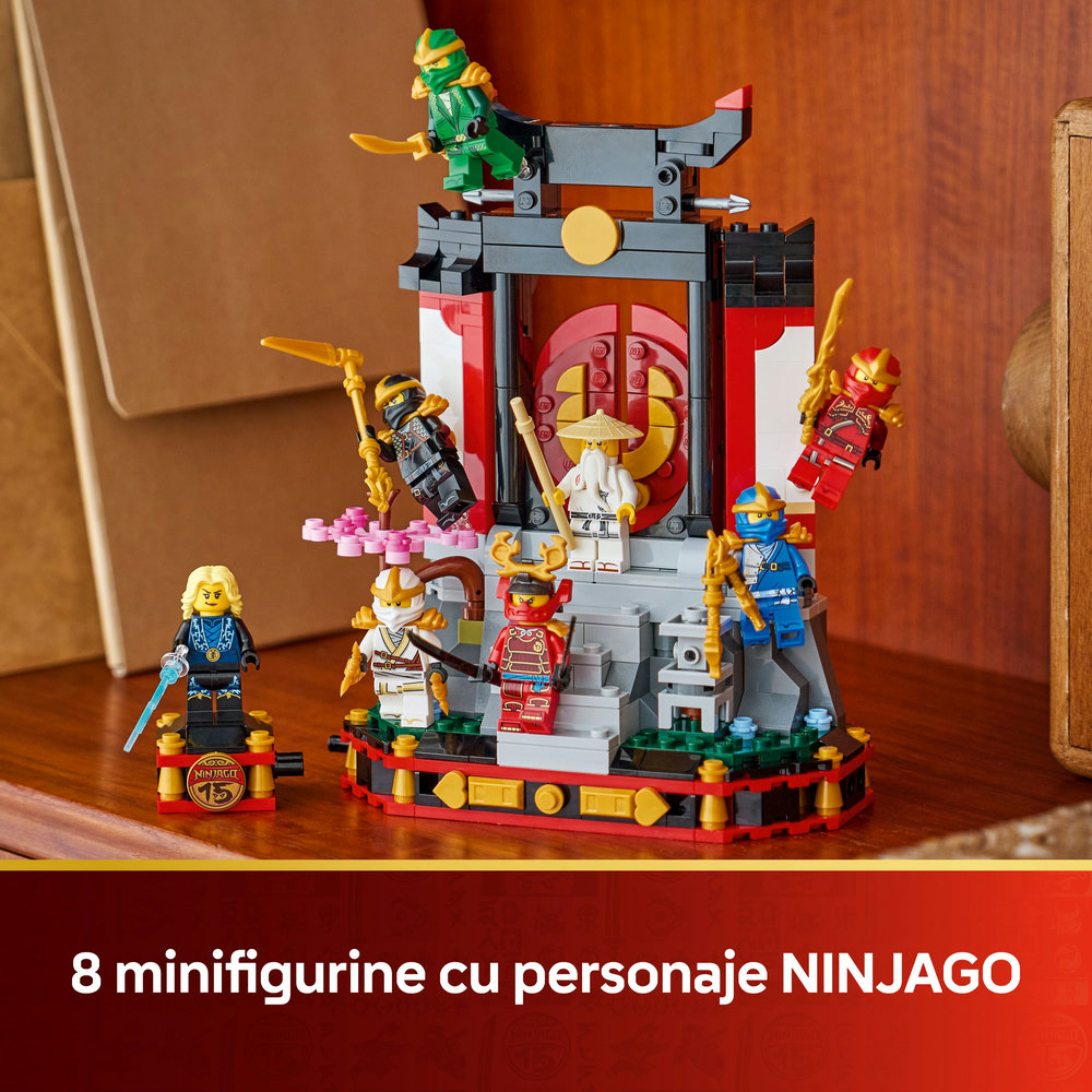 LEGO Ninjago: Model pentru etalare cu personaje ninja la a 15-a aniversare 71866, 14 ani+, 447 piese