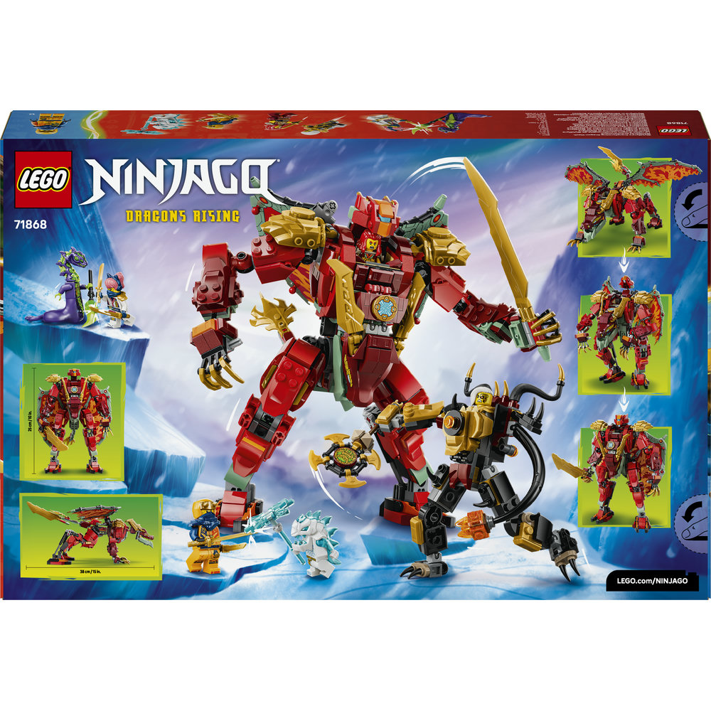 LEGO Ninjago: Robotul dragon transformator al lui Wyldfyre 71868, 9 ani+, 821 piese