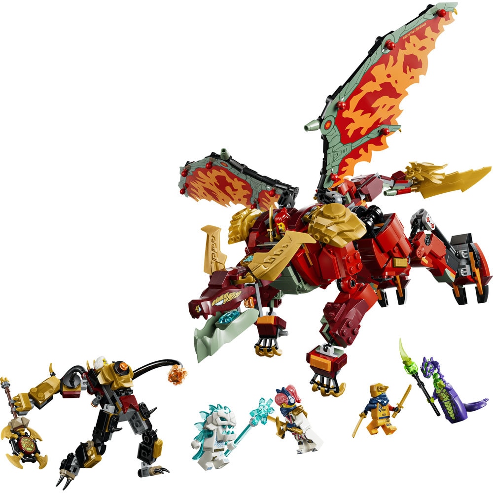 LEGO Ninjago: Robotul dragon transformator al lui Wyldfyre 71868, 9 ani+, 821 piese