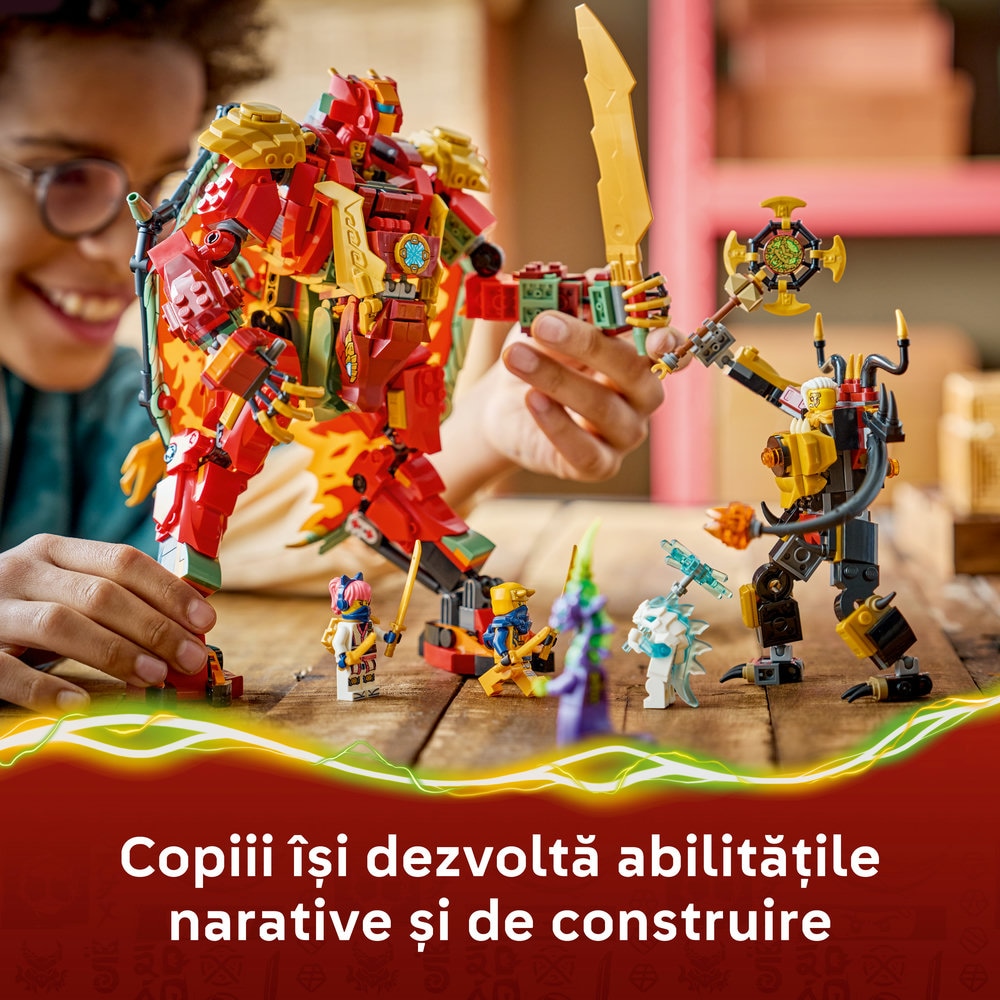 LEGO Ninjago: Robotul dragon transformator al lui Wyldfyre 71868, 9 ani+, 821 piese