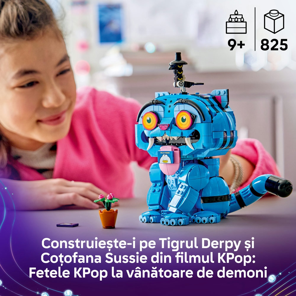 LEGO KPop Demon Hunters: Tigrul Derpy si cotofana Sussie 72537, 9 ani+, 825 piese
