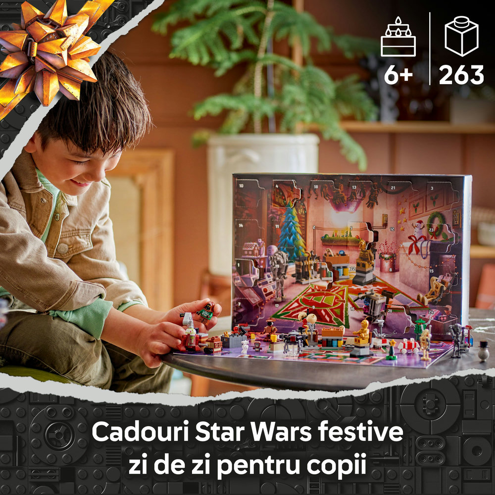 LEGO Star Wars: Calendar de advent 2025 75418, 6 ani+, 263 piese