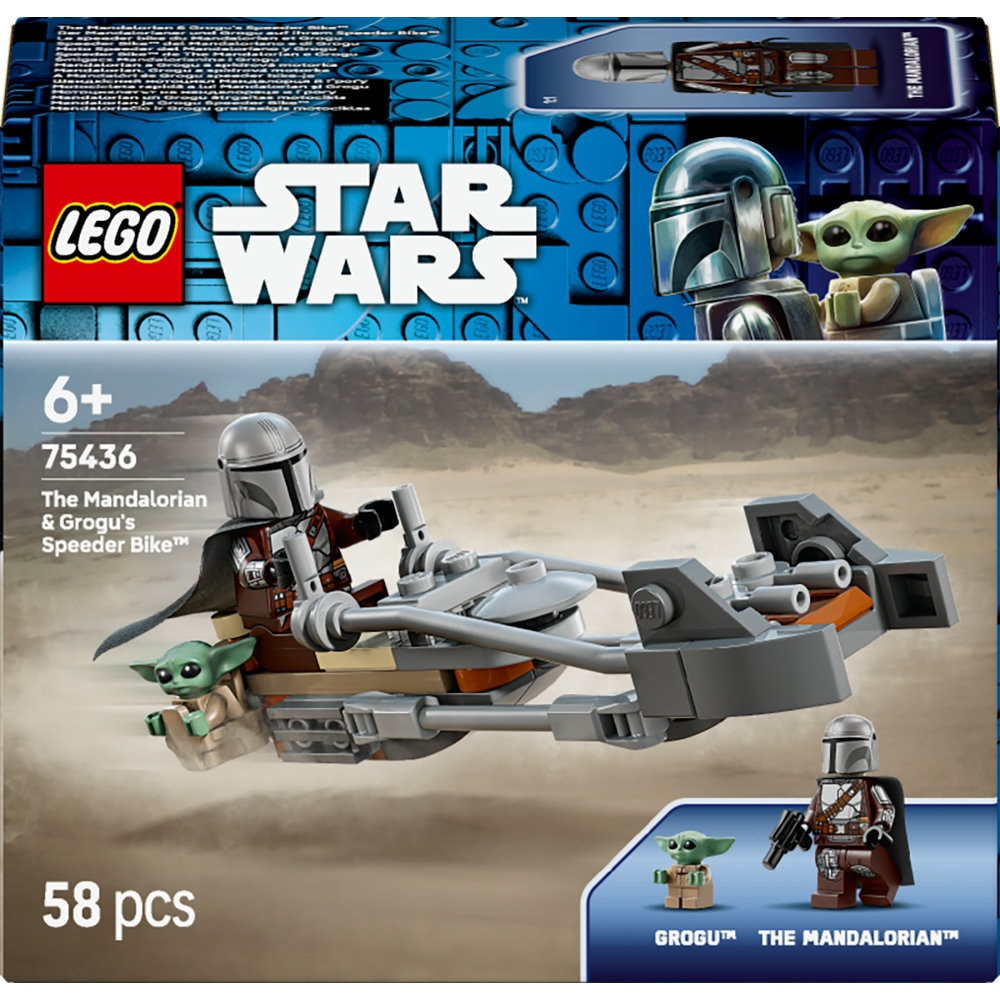 LEGO Star Wars: Motocicleta rapida a lui Mandalorian si Grogu 75436, 6 ani+, 58 piese