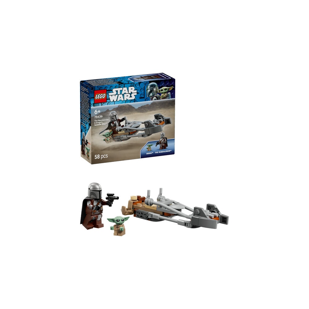 LEGO Star Wars: Motocicleta rapida a lui Mandalorian si Grogu 75436, 6 ani+, 58 piese
