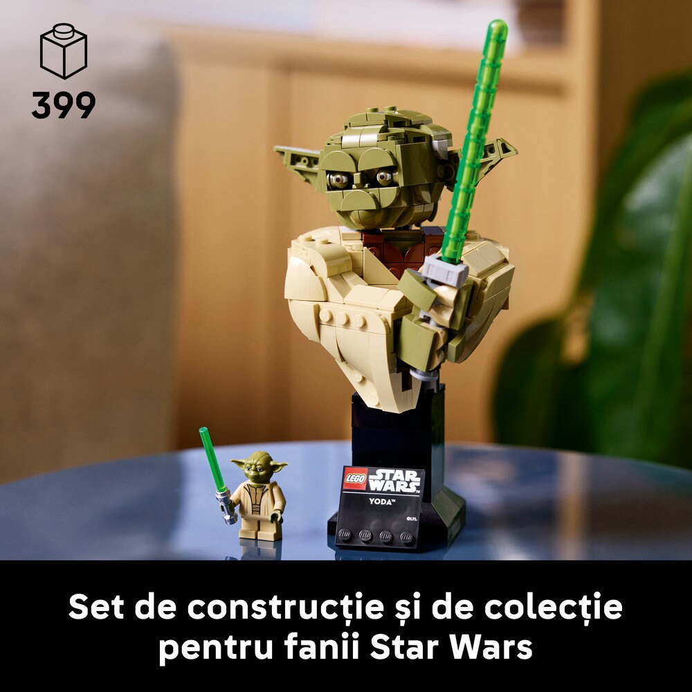 LEGO Star Wars: Bustul lui Yoda 75438, 18 ani+, 399 piese