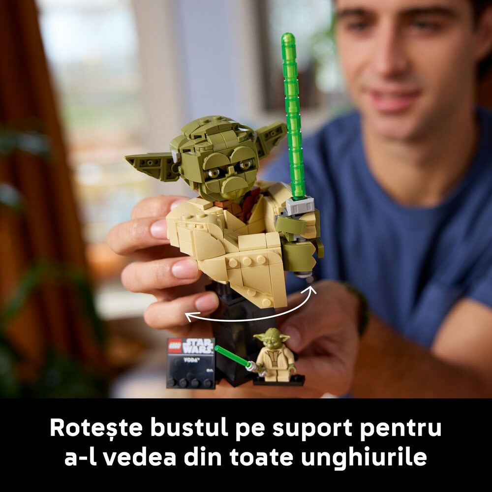 LEGO Star Wars: Bustul lui Yoda 75438, 18 ani+, 399 piese