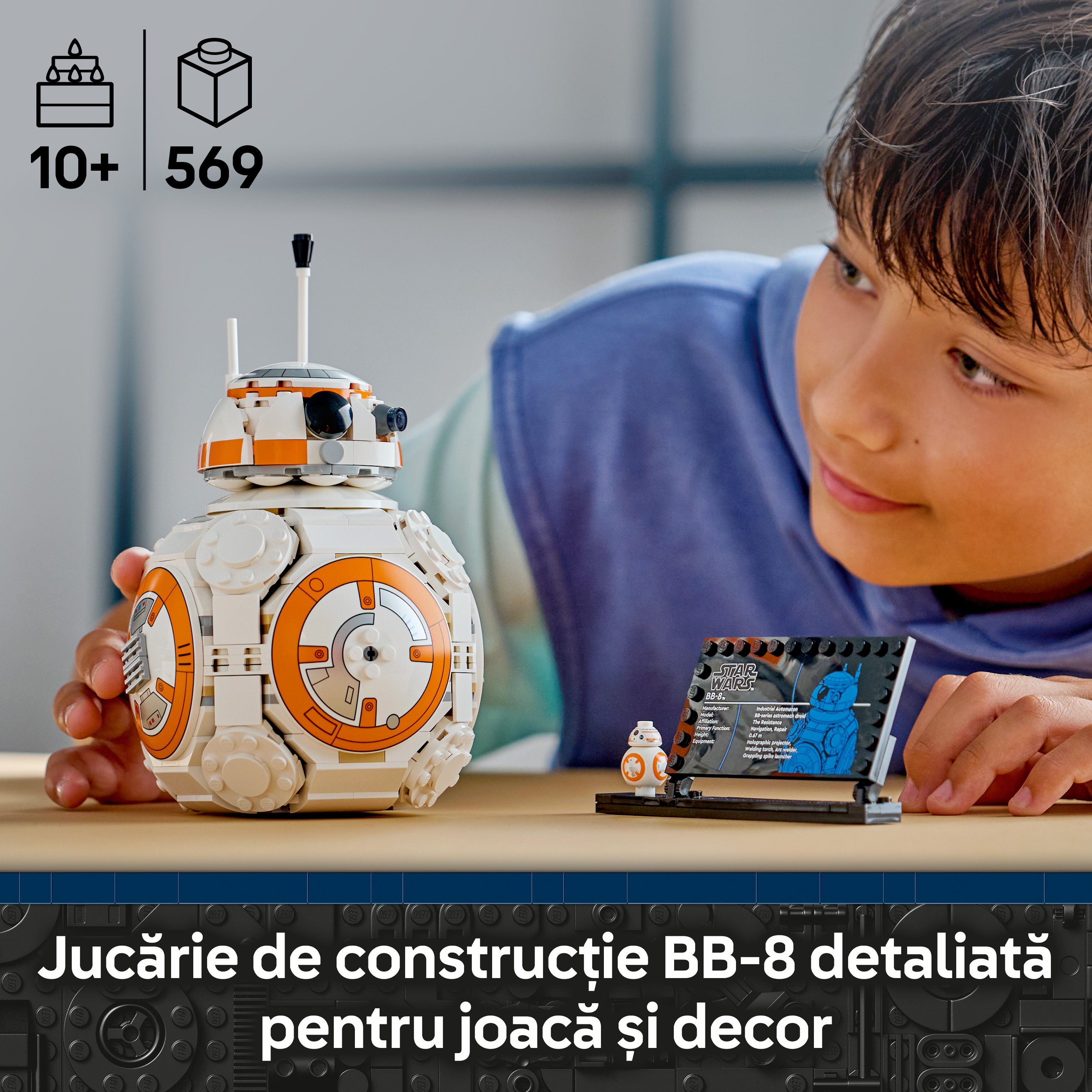 LEGO Star Wars: Droid Astromech BB-8 75452, 10 ani+, 569 piese
